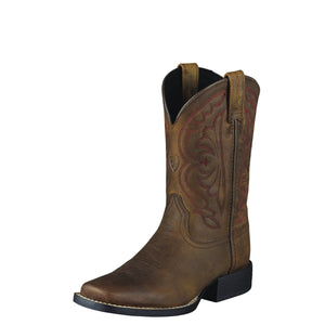 Ariat Youth Quickdraw Western Boots Distressed Brown