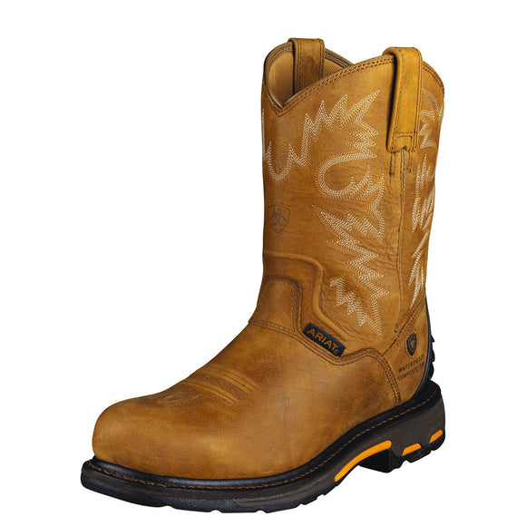 Ariat Mens Workhog Rt Waterproof Composite Toe Work Boot Rugged Bark