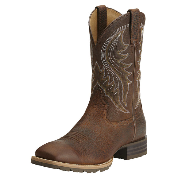 Ariat Mens Hybrid Rancher Western Boot Brown Oiled Rowdy