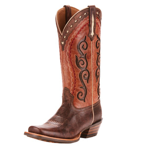 Ariat Womens Cowtown Cutter Western Boots Crossfire Cocoa/Poise Pink