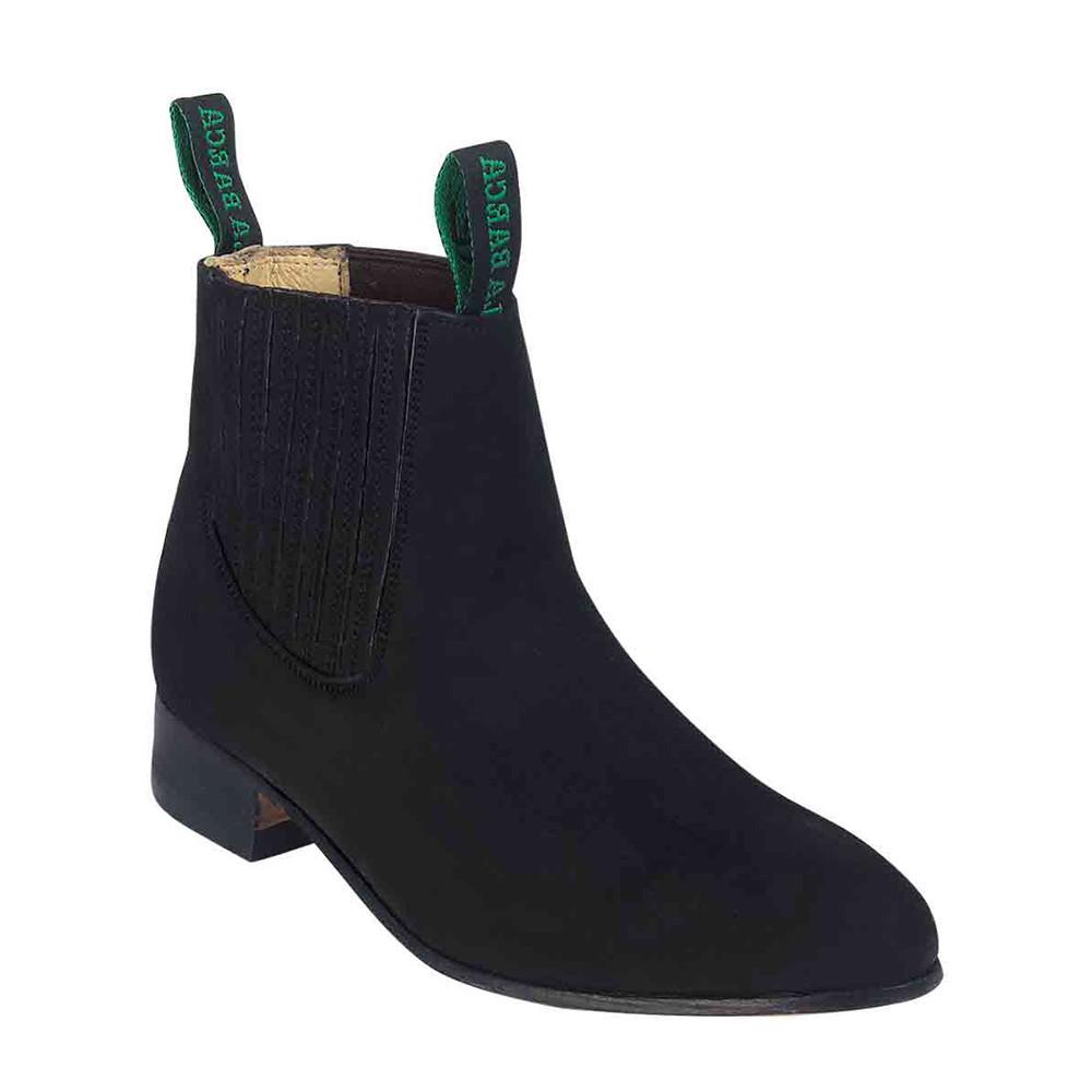La BARCA Black Leather Botin Charro Ankle Unisex Pull On Chelsea Boots 8.5 Botines La Barca main image 3