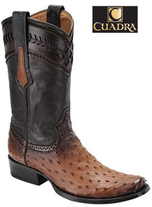 Men's CUADRA Boots Ostrich Flame Honey Semi-cuadrada - 1J30A1
