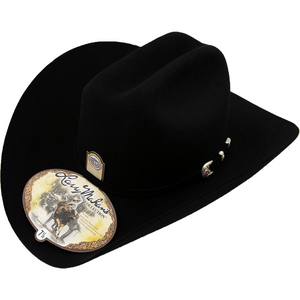6x Larry Mahan Real Fur Felt Cowboy Hat Black - RR Western Wear, 6x Larry Mahan Real Fur Felt Cowboy Hat Black