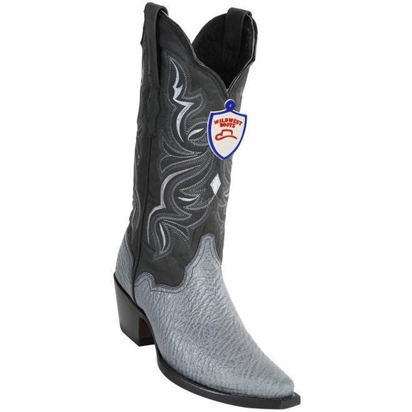 Wild West Boots Womens Genuine Shark Skin Snip Toe Western Boot Color-Grey