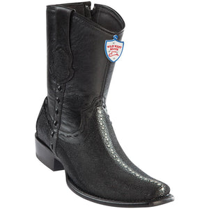 Wild-West-Boots-Mens-Stingray-Rowstone-Dubai-Toe-Short-Boots-Color-Black