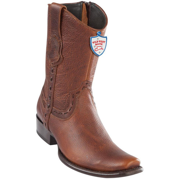 Wild-West-Boots-Mens-Genuine-Leather-Leather-Dubai-Toe-Short-Boots-Color-Walnut