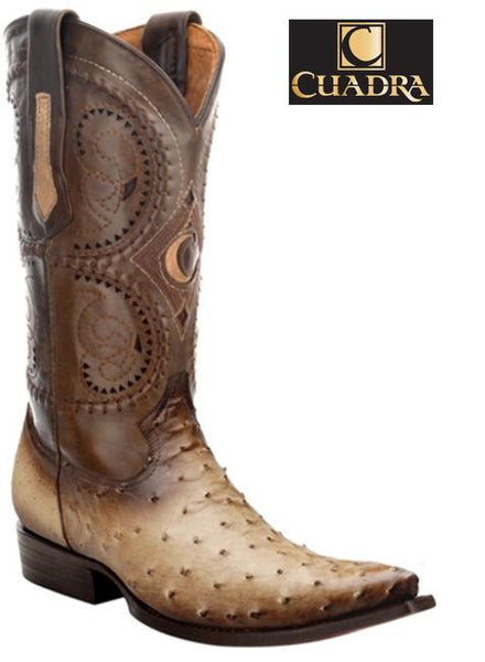 Men's CUADRA Boots Ostrich Flame Oryx Snip Toe - 2B41A1