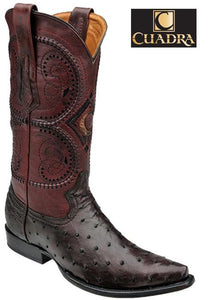 Men's CUADRA Boots Ostrich Porto Wine Toe - 2B41A1