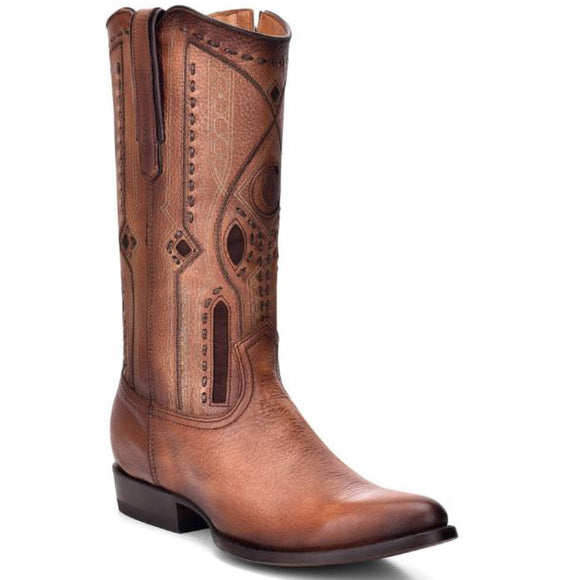 Cuadra Men's Deer R-Toe Cowboy Boot - Almond
