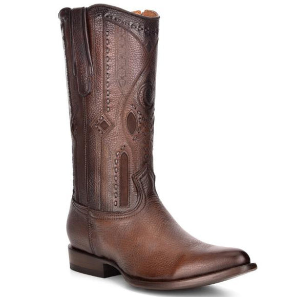 Cuadra Men's Deer R-Toe Cowboy Boot - Brown