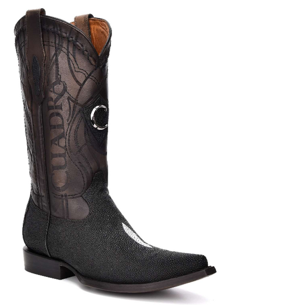 Cuadra Men's Stingray Snip Toe Cowboy Boots Black