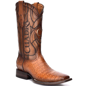 Cuadra Men's Square Toe Caiman Almond Cowboy Boots