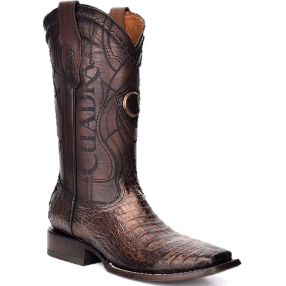 Cuadra Men's Square Toe Caiman Belly Paris Brown Cowboy Boots