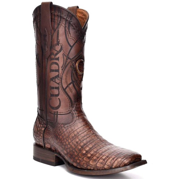 Cuadra Men's Square Toe RODEO Caiman Belly Lumber Whisky Cowboy Boots