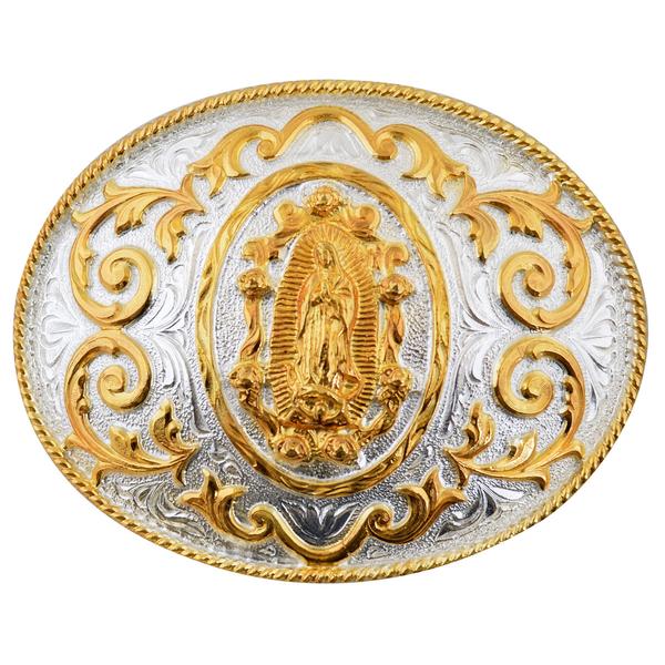 VIRGEN DE GUADALUPE Virgin Mary oval cowboy western belt buckle evilla –