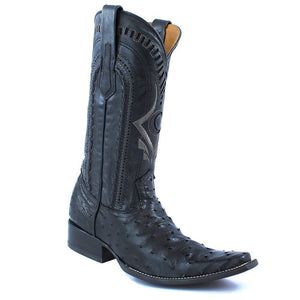 Cuadra Men's European Style Black Ostrich Boots - RR Western Wear, Cuadra Men's European Style Black Ostrich Boots