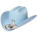6x Larry Mahan Real Fur Felt Cowboy Hat Baby Blue - RR Western Wear, 6x Larry Mahan Real Fur Felt Cowboy Hat Baby Blue