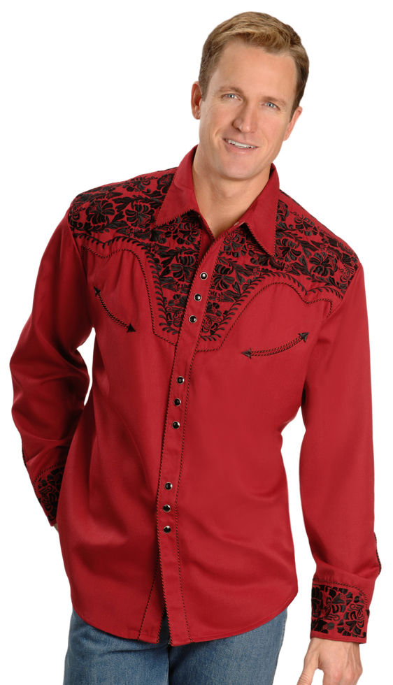 Scully Men's Embroidered Retro Western Shirt - Big & Tall – RR