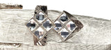 RRango Unisex Silver Tone 4 White Stones Design Caiman Hornback Custom Belt