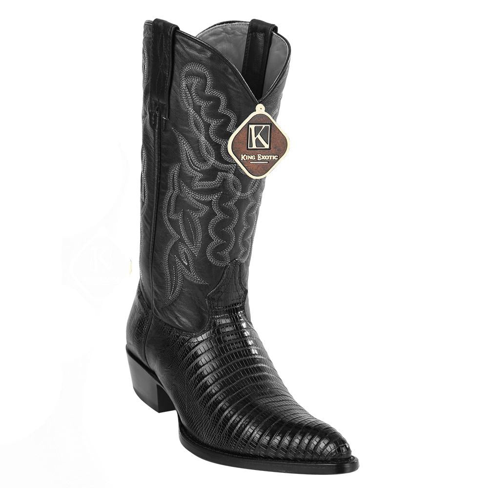 Men’s black lizard skin western boots patchwork exotic Code West 8.5 AUTHENTIC Black Patch Work Caiman – Square Toe - Alfa  main image 4
