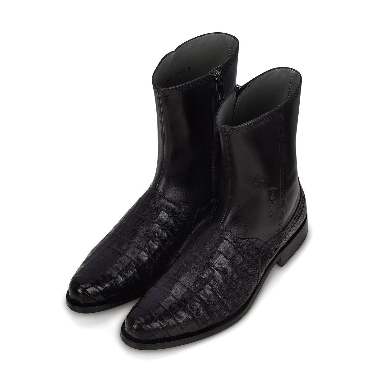 Cuadra Men's Black Caiman Calf Dress Boots Black / 10 / Cayman Cuadra Men's Black Caiman Calf Dress Boots Black / 10 / Cayman