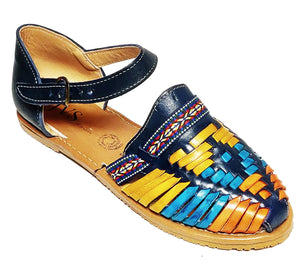 Womens Leather Sandals Huarache Color Blue Multi Color