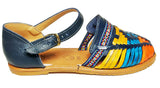 Womens Leather Sandals Huarache Color Blue Multi Color