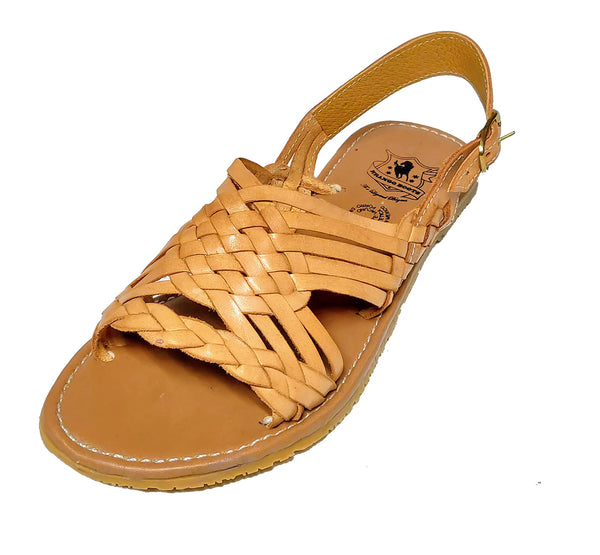 Womens Leather Sandals Huarache Color Tan – RR Western Wear display picture 1