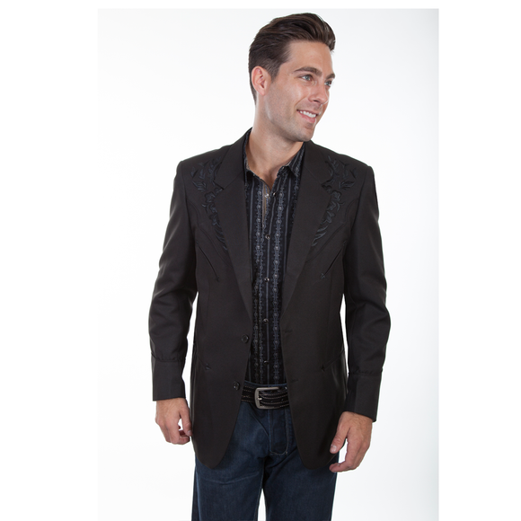 Scully - Blazer with Floral tonal embroidery - P-733