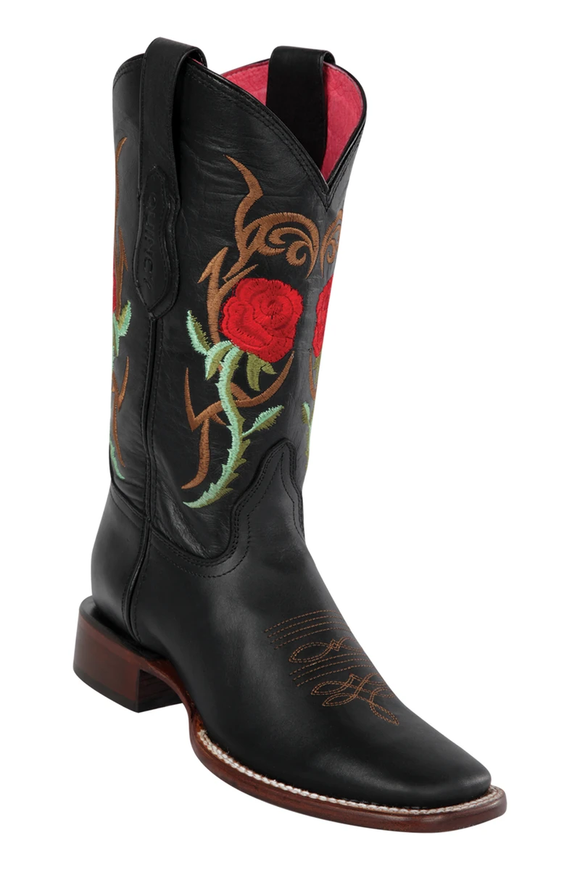 Quincy-Boots-Womens-Rose-Grasso-and-Volcano-Black-Ranch-Toe-Western-Boot