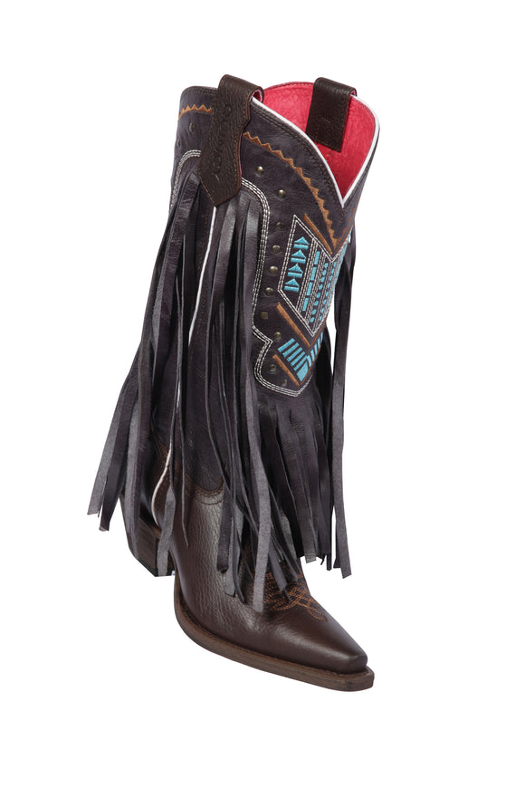 Quincy-Boots-Womens-Grasso-and-Crazy-Strings-Chocolate-Snip-Toe-Western-Boot