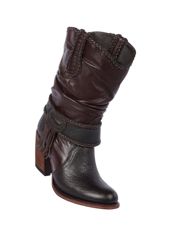 Quincy-Boots-Womens-Fashion-Floater-Leather-Short-Brown-Round-Toe-Western-Boot
