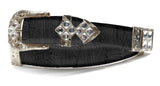 RRango Unisex Silver Tone 4 White Stones Design Osrtich Leg Custom Belt