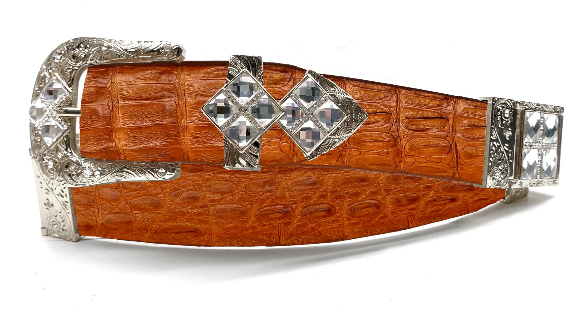 Handmade white leather belt with Stone Rock Revival Glitz Leather Belt - Women main image 2
