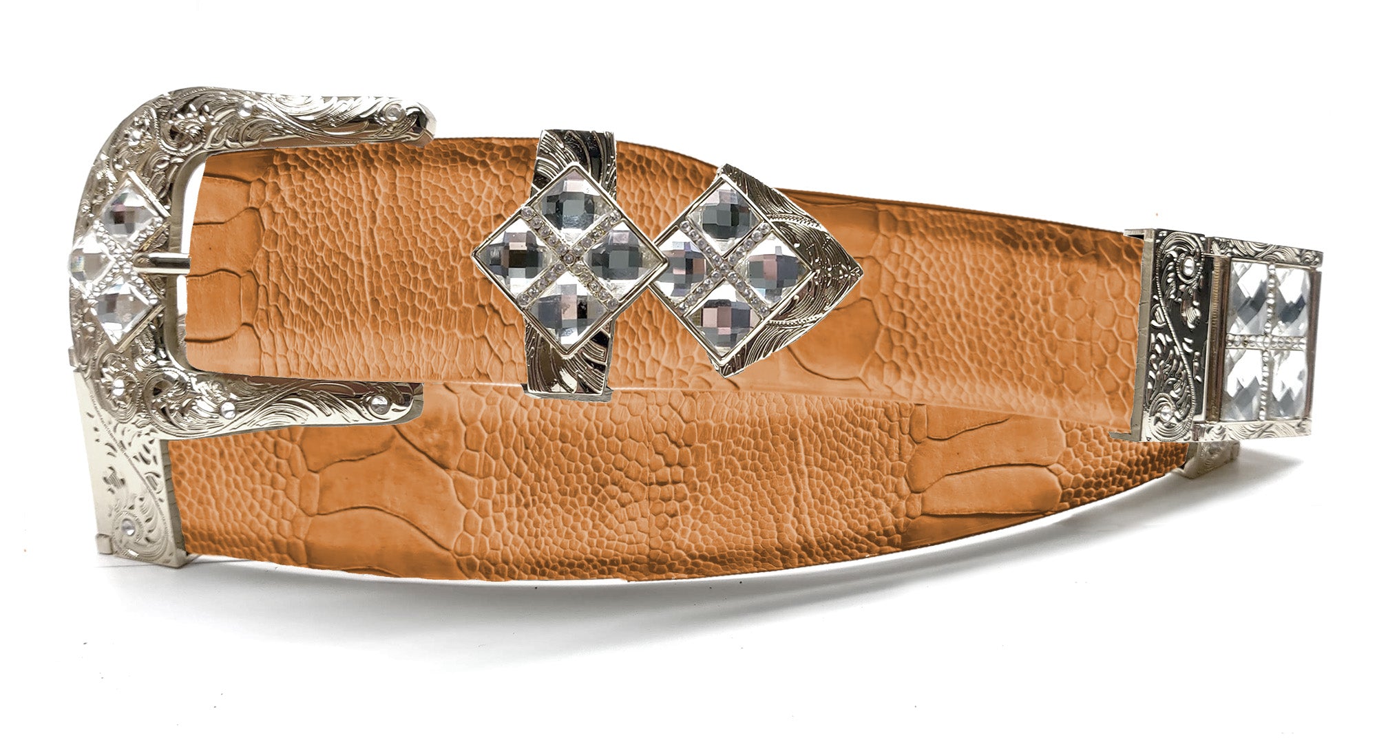 RRango Unisex Silver Plated 4 White Stones Design Osrtich  display picture 1