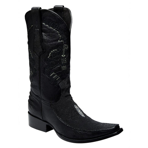 Cuadra Men's Stingray European Toe Western Boot - Black - RR Western Wear, Cuadra Men's Stingray European Toe Western Boot - Black