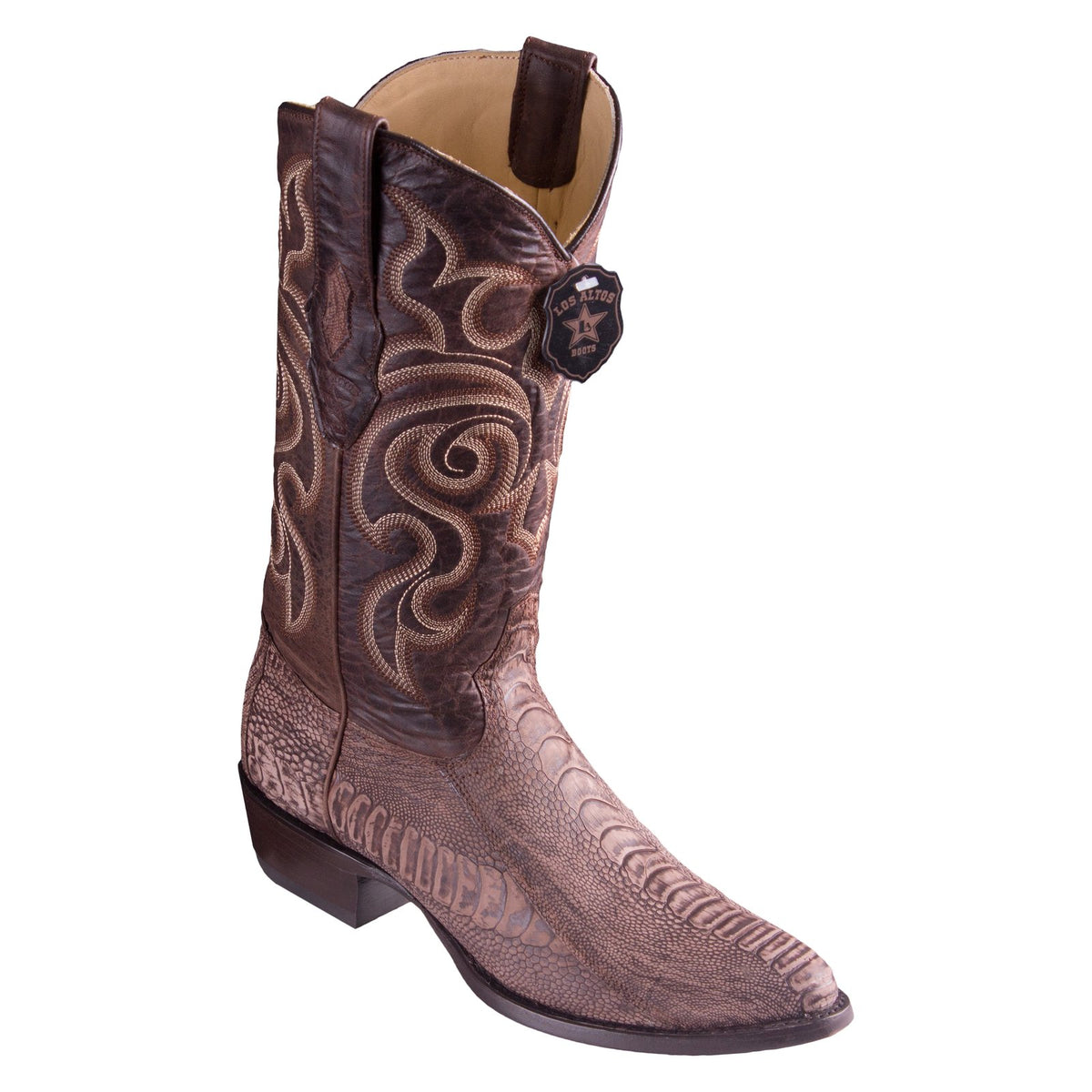 Los Altos Sanded Brown Ostrich Leg R-Toe Western Boots – RR Western Wear