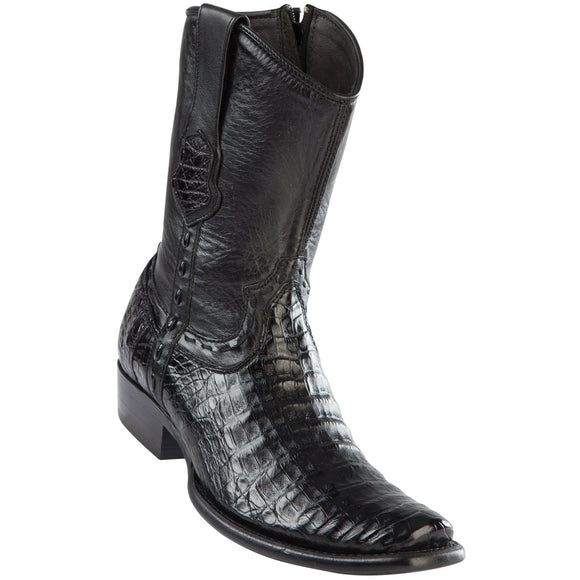 Wild-West-BootsMens-Caiman-Belly-Dubai-Toe-Short-Boot-Color-Black