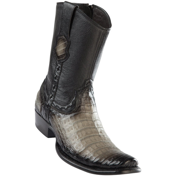 Wild-West-BootsMens-Caiman-Belly-Dubai-Toe-Short-Boot-Color-Faded-Grey